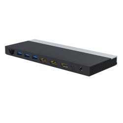 DLH Station d'accueil USB-C 4K triple affichage avec Power Delivery 100W - 2x DisplayPort / 1x HDMI