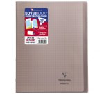 Cahier piqué Koverbook 24x32cm 96 pages grands carreaux couverture polypropylène transparent - Assortis