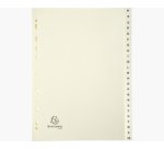 Intercalaires imprimés Carte peau 155g 24 positions de A à Z - A4 - Ivoire