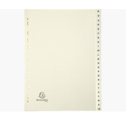 Intercalaires imprimés Carte peau 155g 24 positions de A à Z - A4 - Ivoire