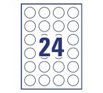 Boîte de 600 étiquettes rondes enlevables Blanches Ø37mm