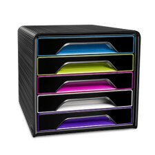 Module de classement SMOOVE Noir multicolore, 5 étages, format 24 x 32 cm, L36 x H27,1 x P28,8 cm