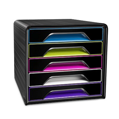 CEP Module de classement Smoove GLOSS, 5 tiroirs, noir /