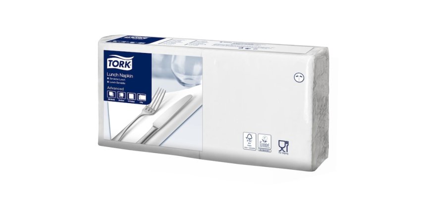Paquet de 200 Serviettes LunchNap Blanches 2 plis - Format : 33 x 33 cm