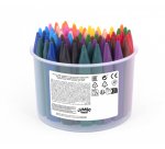 Crayon cire jovi jumbo easy grip coloris assortis pot 72  unites + 2 taille-crayons