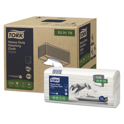 Essui main tork format non tisse 105 fts w4 blanc        35,5x41,5cm paquet de 4