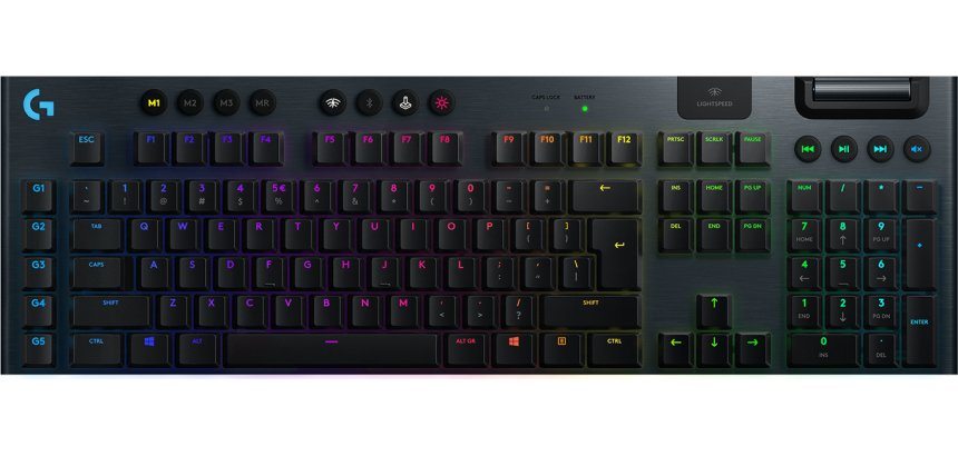 Logitech G Logitech G915 LIGHTSPEED Tastiera Gaming Meccanica Wireless, Profilo Ribassato, GL-Tactile Switches, LIGHTSYNC RGB, Design Sottile, +30 ore di Durata della Batteria, QWERTY IT Layout, Nero