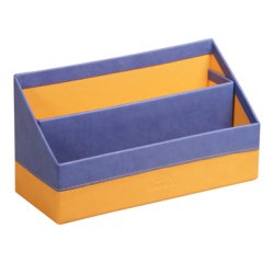 Rhodiarama porte-courrier simili cuir italien 25x10x14 cm - Saphir