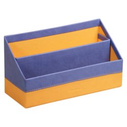 Trieur à courrier RHODIArama en simili cuir italien, 2 cmpts. Dim (lxhxp) : 25x14x10 cm. Saphir