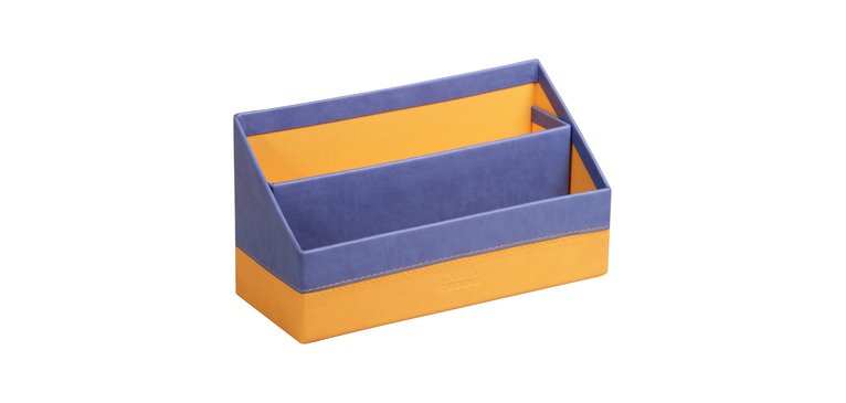 Rhodiarama porte-courrier simili cuir italien 25x10x14 cm - Saphir