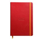 Rhodiarama carnet rembordé rigide A5 192 pages ligné papier ivoire 90g fermeture élastique - Coquelicot