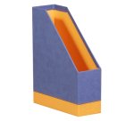 Rhodiarama porte-revues simili cuir italien 10x25x31 cm - Saphir