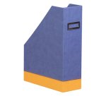 Rhodiarama porte-revues simili cuir italien 10x25x31 cm - Saphir
