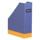 Rhodiarama porte-revues simili cuir italien 10x25x31 cm - Saphir
