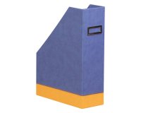Rhodiarama porte-revues simili cuir italien 10x25x31 cm - Saphir