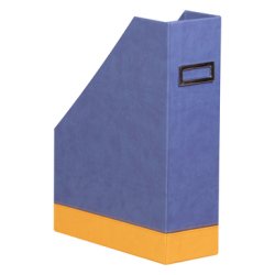 Rhodiarama porte-revues simili cuir italien 10x25x31 cm - Saphir
