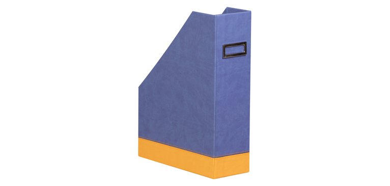 Rhodiarama porte-revues simili cuir italien 10x25x31 cm - Saphir