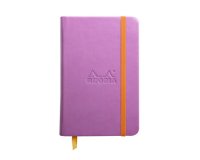 Rhodiarama carnet rembordé rigide 9x14 cm 192 pages uni papier ivoire 90g fermeture élastique - Lilas