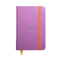 Rhodiarama carnet rembordé rigide 9x14 cm 192 pages uni papier ivoire 90g fermeture élastique - Lilas