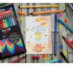 Feutre dessin stabilo pen 68 arty encre inodore base eau   pointe moyenne trace 1mm etui carton 24 unites