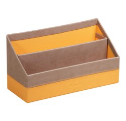 Rhodiarama porte-courrier simili cuir italien 25x10x14 cm - Taupe