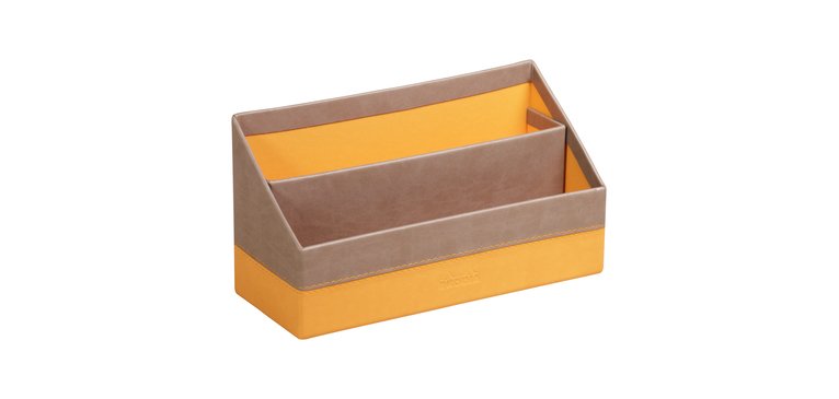 Rhodiarama porte-courrier simili cuir italien 25x10x14 cm - Taupe