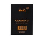 Bloc agrafé Rhodia N°12 8,5x12 cm 80 feuillets petits carreaux 5x5 80g - Noir