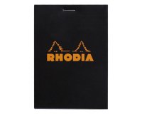 Bloc agrafé Rhodia N°12 8,5x12 cm 80 feuillets petits carreaux 5x5 80g - Noir