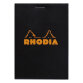 Bloc agrafé Rhodia N°12 8,5x12 cm 80 feuillets petits carreaux 5x5 80g - Noir