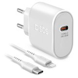 SBS Chargeur secteur 20W USB-C vers Lightning