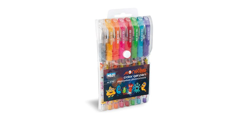 Niji 61787 penna gel Penna in gel con cappuccio Multicolore 8 pz