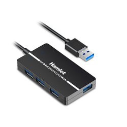 Hamlet XHUB-04U3P interface hub USB 3.2 Gen 1 (3.1 Gen 1) Type-A 5000 Mbit/s Black