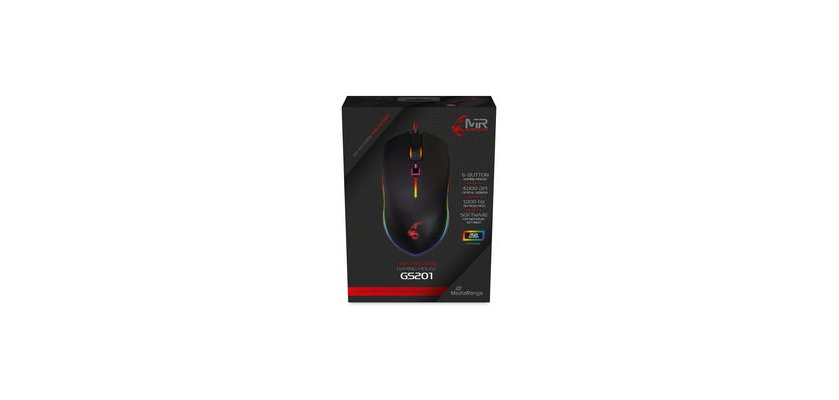 MediaRange MRGS201 Gaming-Maus Rechtshänder USB Typ-A Optisch 4000 DPI
