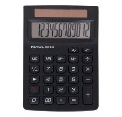 Calculatrice maul bureau eco 650 12 chiffres ecran 1 ligne 3 touches memoires touche pourcentage racines coloris noir