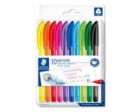 Staedtler Ball 4320 Multicolour Clip-on retractable ballpoint pen Medium 10 pc(s)