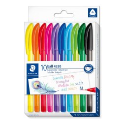 Staedtler Ball 4320 Multicolore Penna a sfera retrattile a clip Medio 10 pz