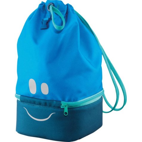 Sac à Déjeuner Concept enfants Bleu, polyester, partie basse isotherme, yeux bouche réfléchissants