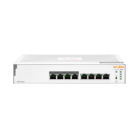 HPE Aruba Networking Aruba Instant On 1830 8G 4p Class4 PoE 65W Géré L2 Gigabit Ethernet (10/100/1000) Connexion Ethernet, supportant l'alimentation via ce port (PoE) 1U