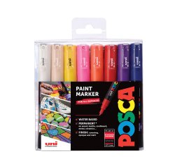 Marqueur posca pc1mc pointe conique extra fine trait      0,7-1mm coloris assortis      boite 16 unites