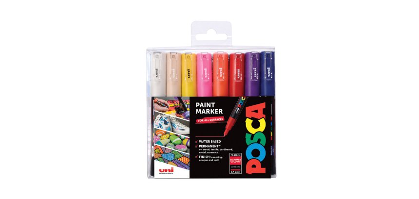 Marqueur posca pc1mc pointe conique extra fine trait      0,7-1mm coloris assortis      boite 16 unites