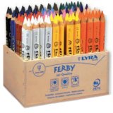 Crayon couleur lyra ferby triangulaire 120mm extrémité fermée usage économe mine 6.25mm diamètre coffret scolaire 96u