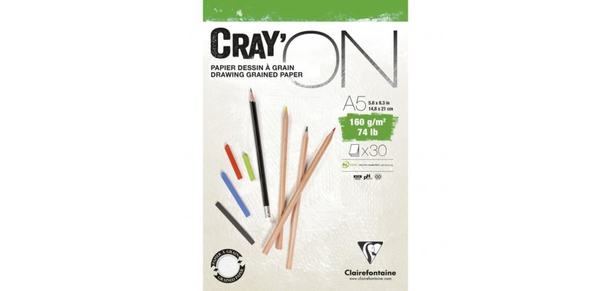 Bloc papier dessin 'CRAY'ON', A5, 160 g/m2