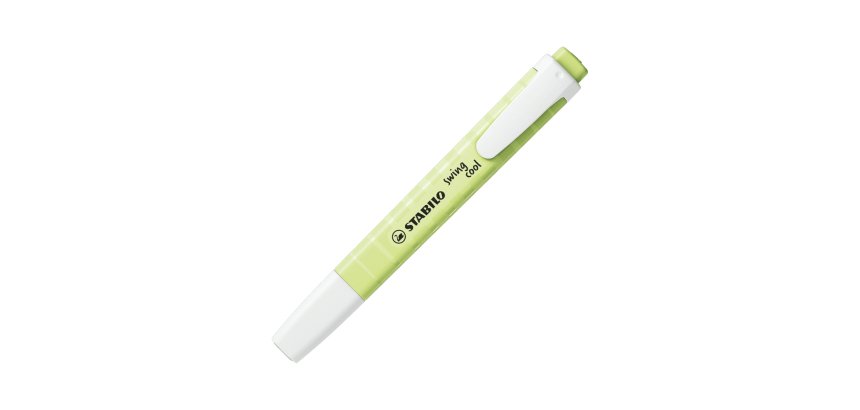 Surligneur stabilo swing cool pastel edition format stylo   pointe biseautee trace 1/4mm  clip coloris zeste de citron