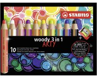 Crayon couleur stabilo woody multi talents 10 crayons 3 en 1 arty + 1 taille crayon