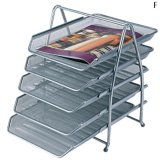Corbeilles courrier q-connect maille metallique documents   a4 350x275x375 mm coloris     gris - set 5 un