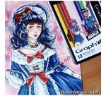 Marqueur manga colors graph'it double pointe encre  translucide set 12 unites