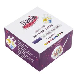 Feutre textile oz international diam's pointe bloquée séchage rapide coloris assortis box scolaire 50 unités