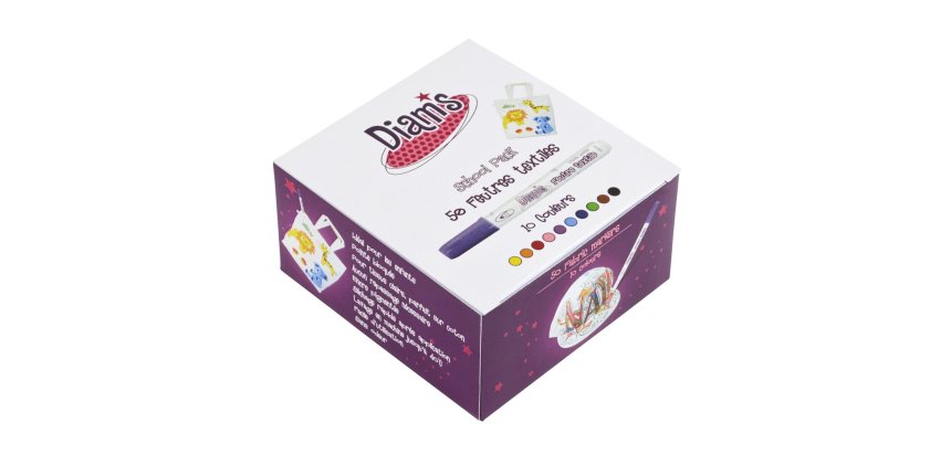 Feutre textile oz international diam's pointe bloquée séchage rapide coloris assortis box scolaire 50 unités