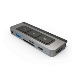 HYPER HD449 base para portátil y replicador de puertos Gris