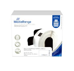 MediaRange Schriftband 29x90mm schwarz/weiß Brother DK-11201 400Stk